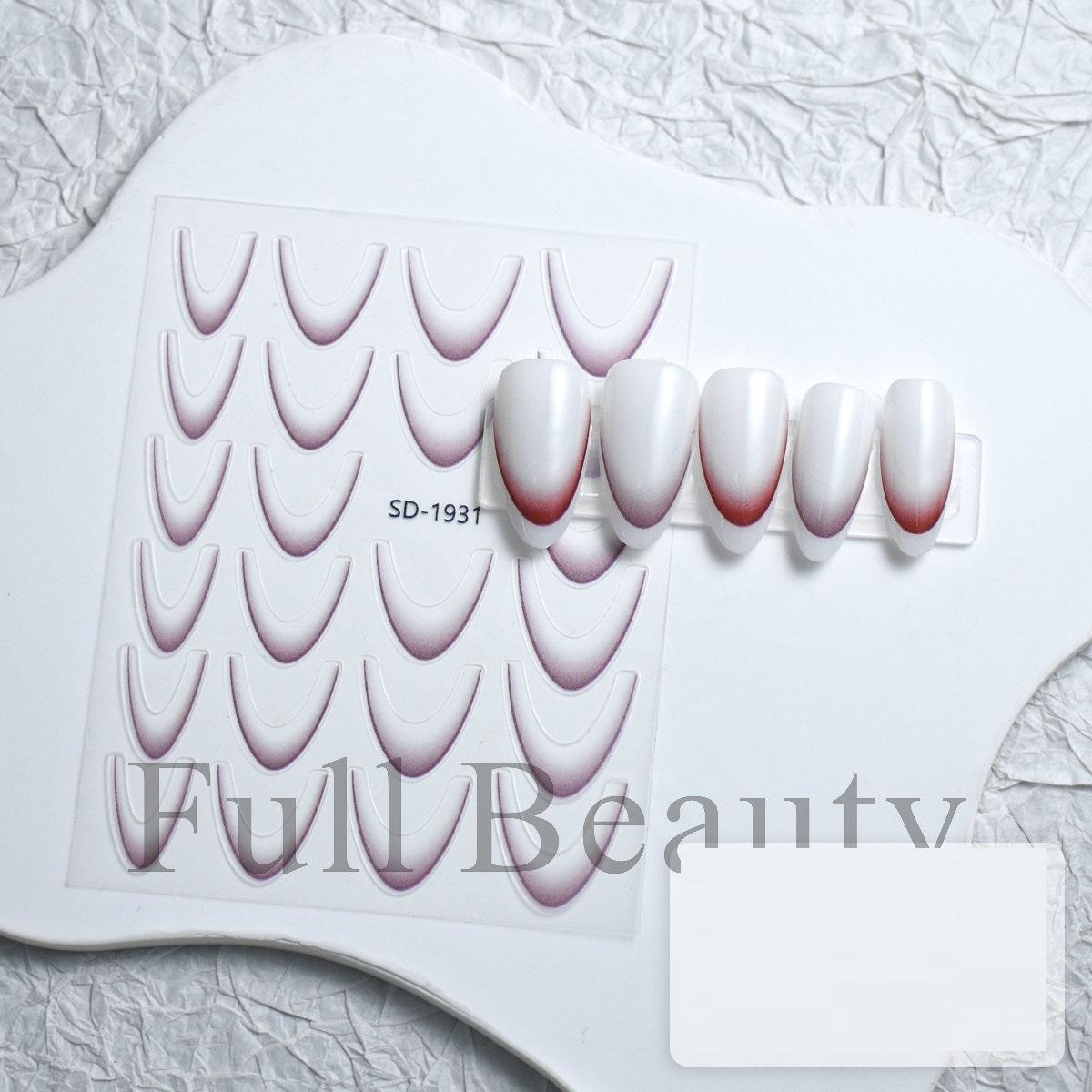 

Французские наклейки для ногтей, наклейки для дизайна ногтей, красочные слайдеры, декор для маникюра