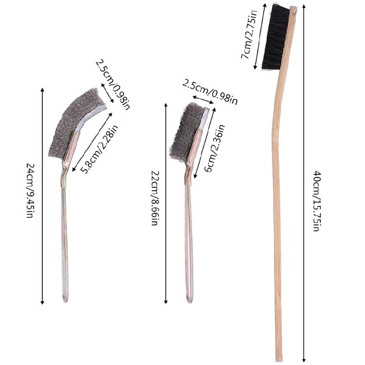 3PCS Small Animal Cage Cleaning Tool Lightweight Long Handle Cleaning Brushes