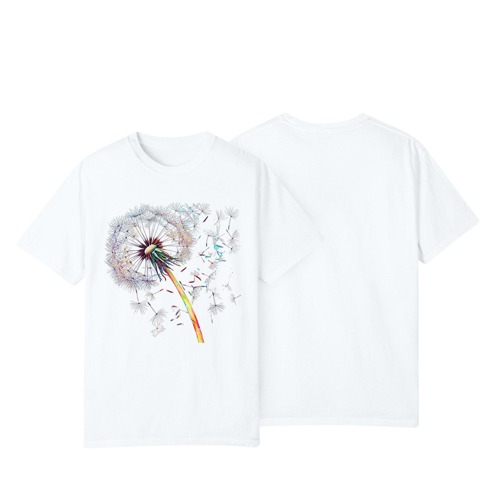 

Women s Casual Sunflower Print Street Slim Fit Short Sleeve T-Shirt Top XL білий