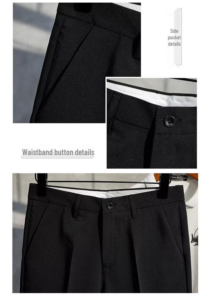 Men's Trendy Summer Casual Suit Shorts - Light, Mature & Loose-Fit Straight-Leg Pants