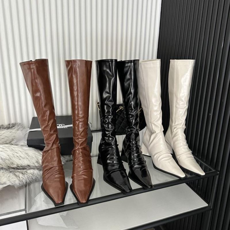 Fashion Designer 2025 Sexy Women High Boots Pointed Toe Knee High Heels Shoes Elegant New Winter Chelsea Fashion Boots Dress Party Pumps