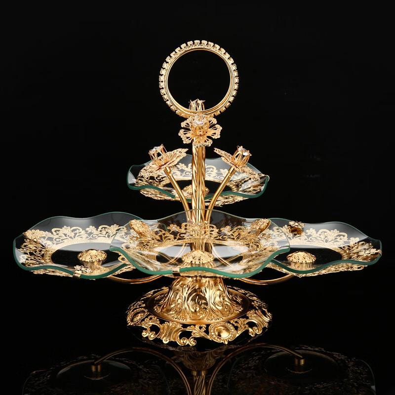 Xiaoyueya European-Style Three-Tier Glass Fruit and Snack Tray