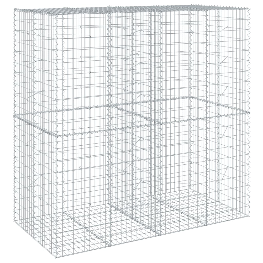 Gabion with Lid 200 X 100 X 200 Cm Galvanized Iron