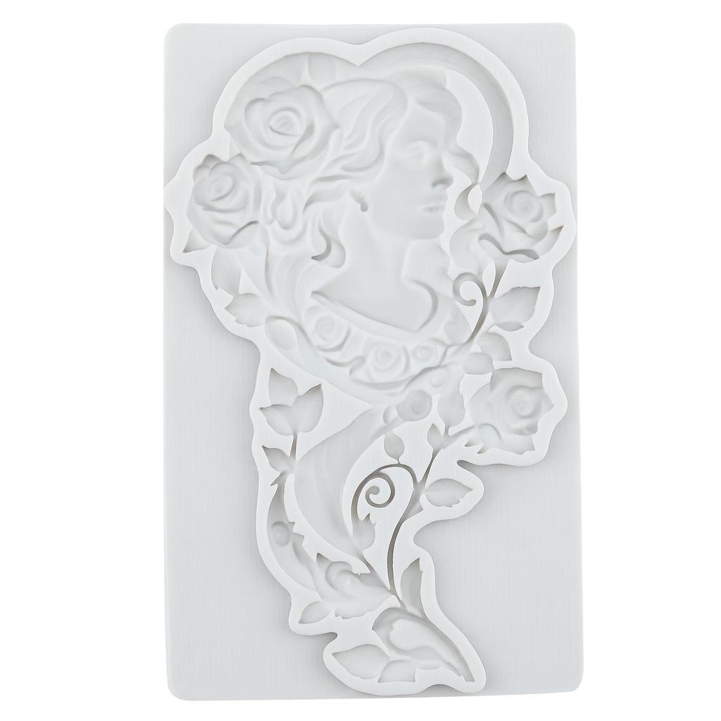 Rose Flower Lady Silicone Molds Lady Avatar Fondant Mold Cake Decorating Tools Cupcake Topper Candy Chocolate Gumpaste Mold