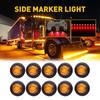 Marker Lights 34" LED Truck Trailer Round Clearance Side Light Amber Red