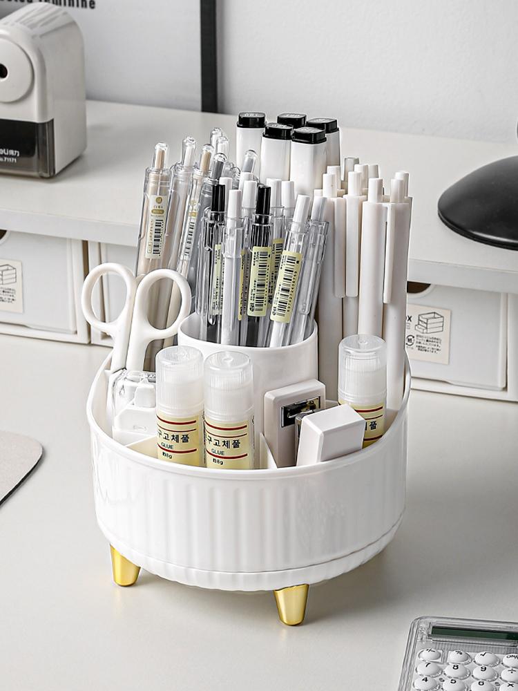 Desktop Rotating Makeup Brush Storage Box, Cosmetics Rack, Desktop Vanity, Eyeshadow Brush, Lipstick Box, Pen Holder