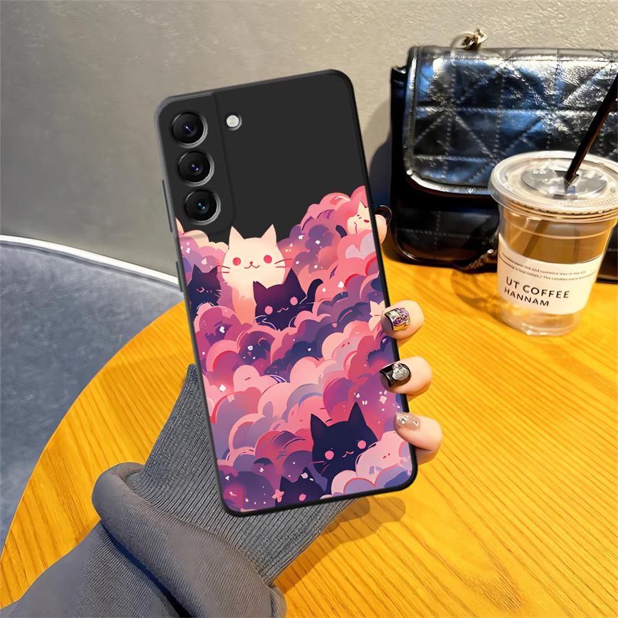 Black Cat Starry Night Case for Samsung Galaxy A52 A06 A23 A25 A53 A57 A55 A05 A73 A37 A12 Phone Cover A13 A70 A51 A50 A36 A16