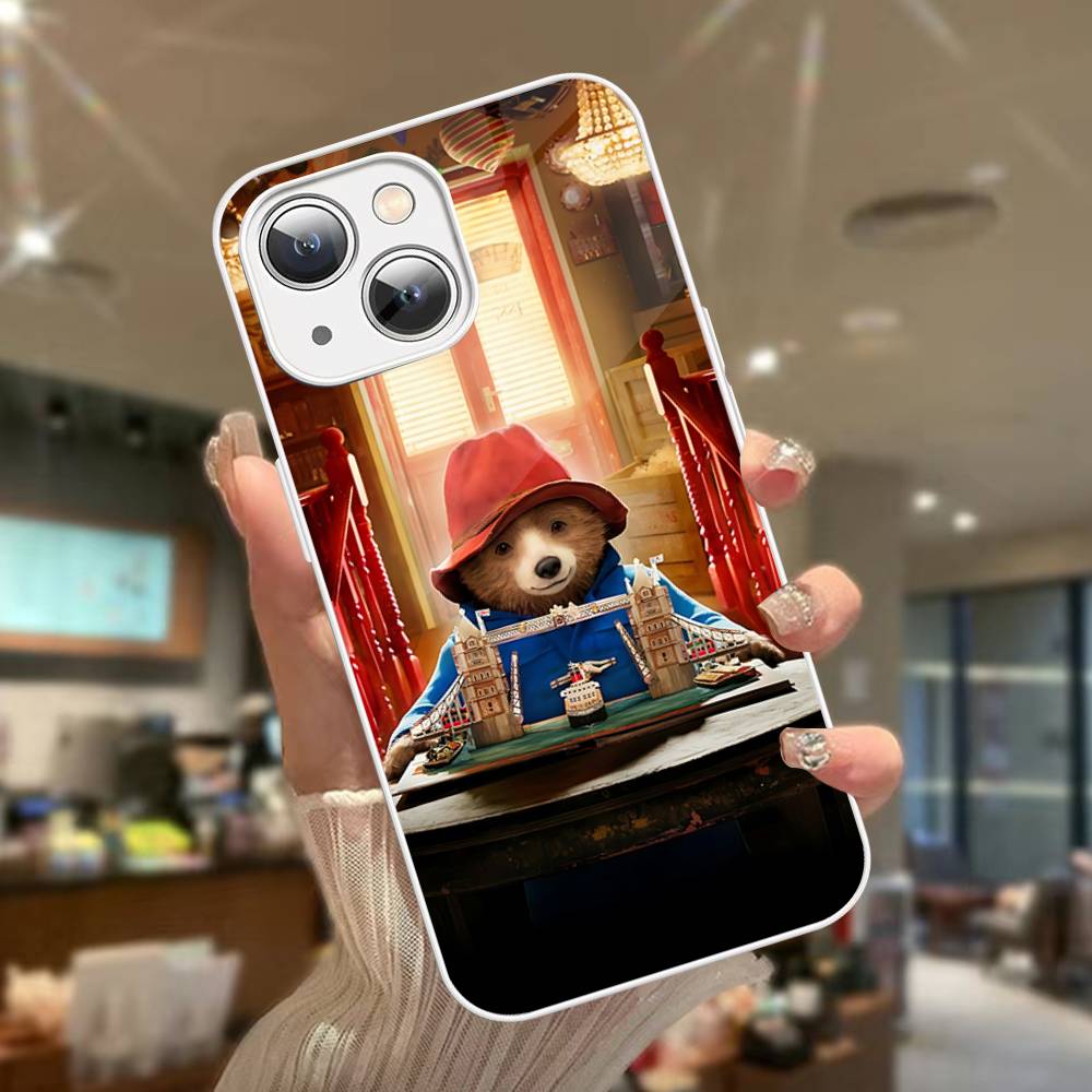 Cute P-Paddingtons Bear For IPhone 14 13 12 Mini 11 Pro XS Max X XR 14 Plus Tempered Glass Cover
