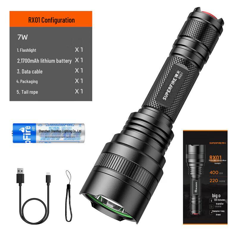 SupFire RX01 Ultra-Bright Rechargeable Flashlight