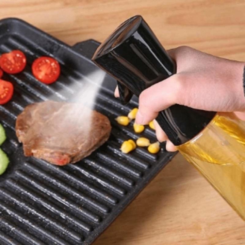 1PC 300ML Olive Oil Spray Bottle Kitchen Soy Sauce Vinegar Seasoning Container Dispenser for Camping BBQ Roasting Cooking Salad