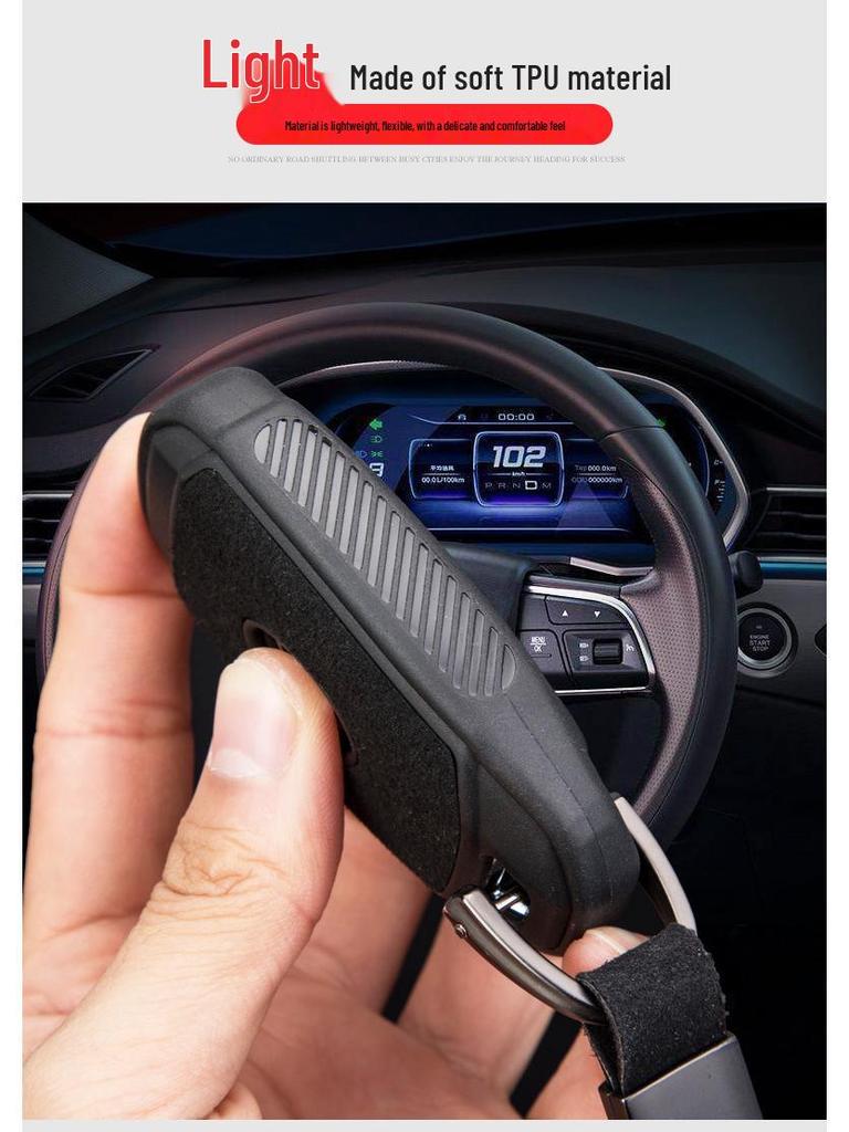 4-Button Smart Key Case: Modern Protective Cover with Key Chain