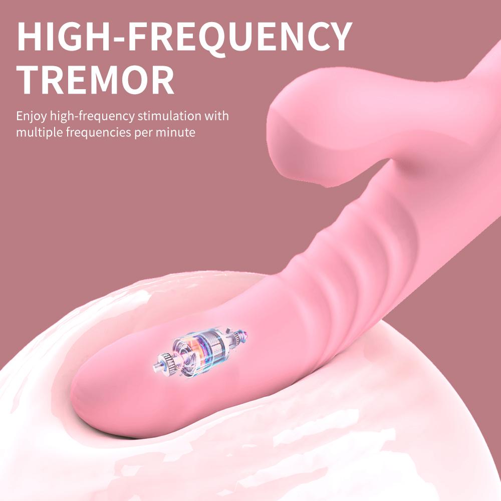 Telescopic G Spot Dildo Vibrator Female Licking Sucking Clitoris Stimulator Vagina Massager Sex Toys For Adult Women Masturbator