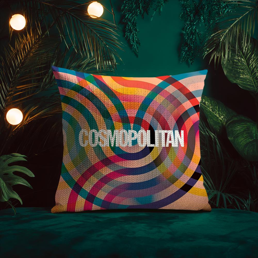 Zelfverzekerde Vrouwengerichte Stijl Cosmopolitische Kussensloop Zijdezacht Elegant Comfort Bankbed Onzichtbare rits Strandkussensloop