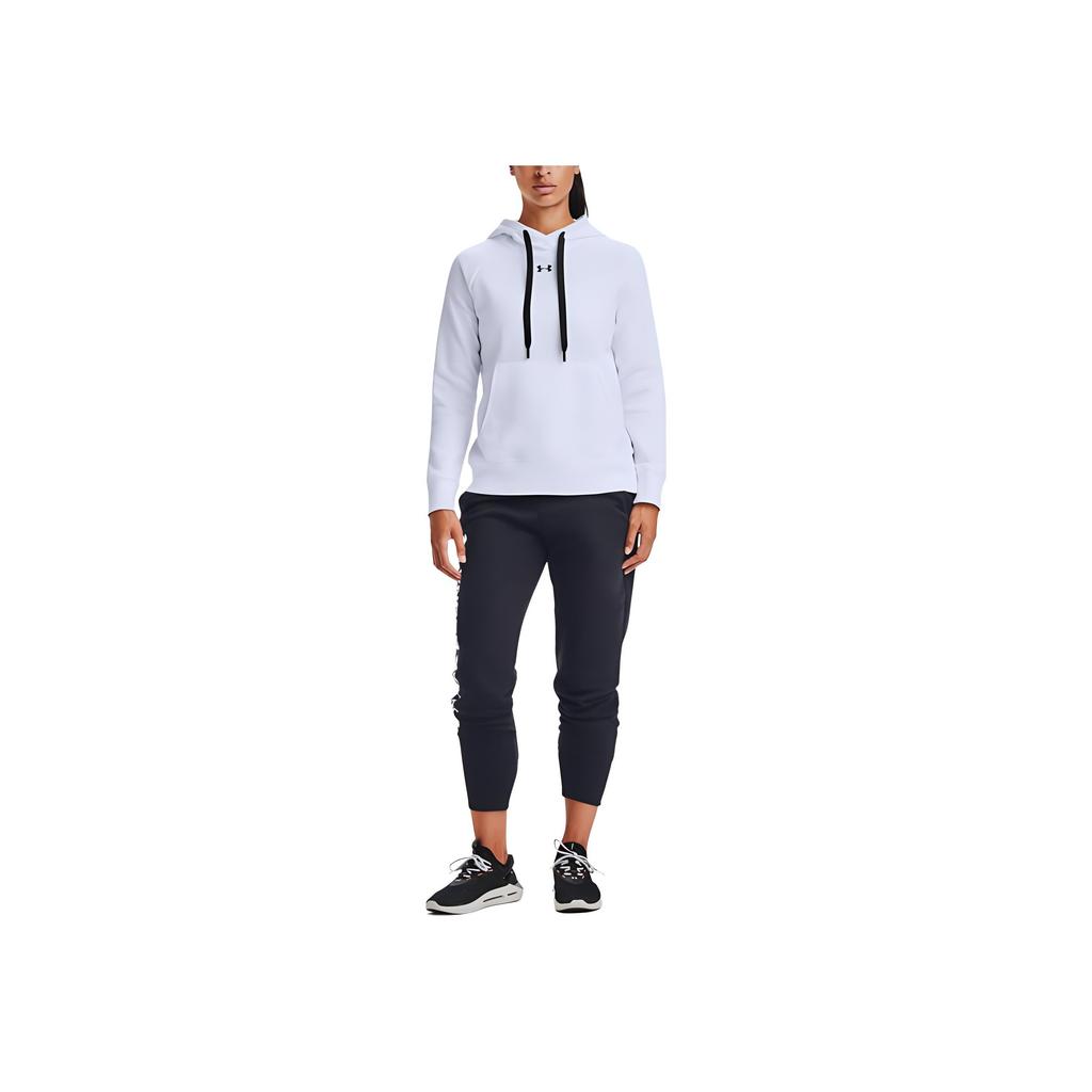 Under Armour Logo Print Hooded Pullover Long Sleeve Sweatshirt Women sweatshirt White 1356317-100