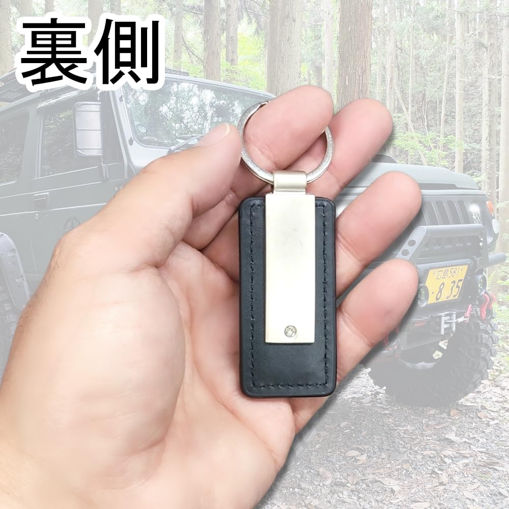 RS Product Jimny Keychain, Rhino Specification, Black Type 2, Genuine Leather, Jimny, Logo, Emblem,