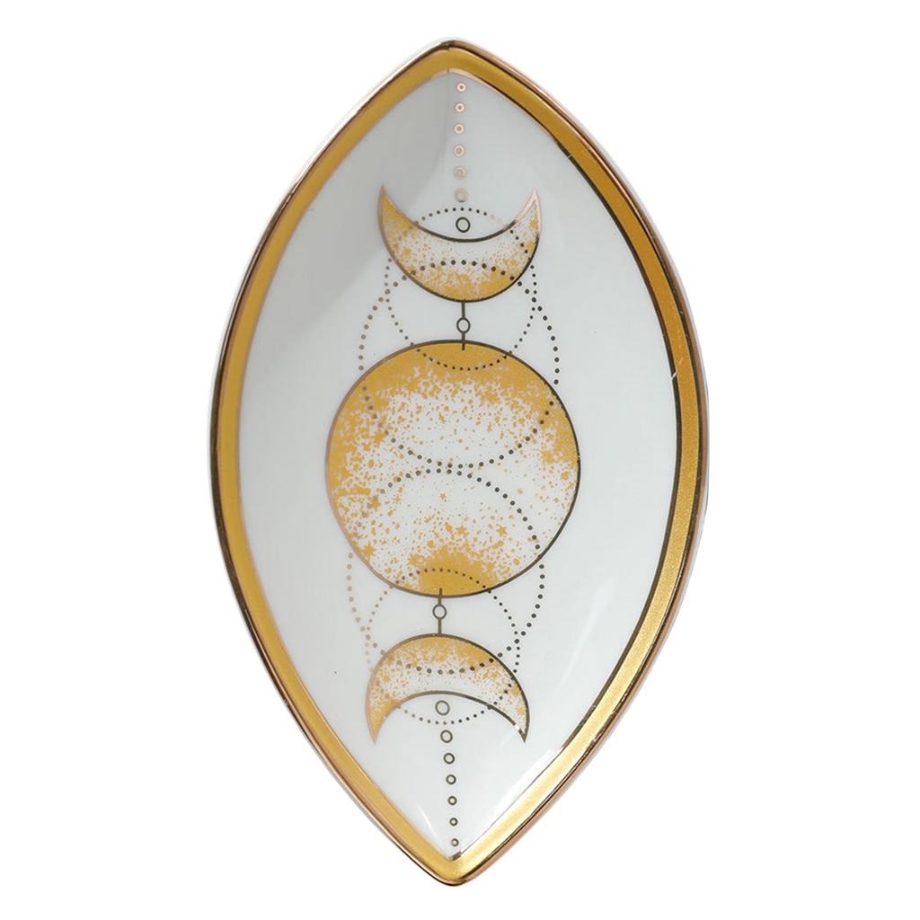 Fashionable Eye Shaped Sturdy Ceramic Jewelry Plate Scratch Resistant Trinkets Tray Accessory for Home Decoration