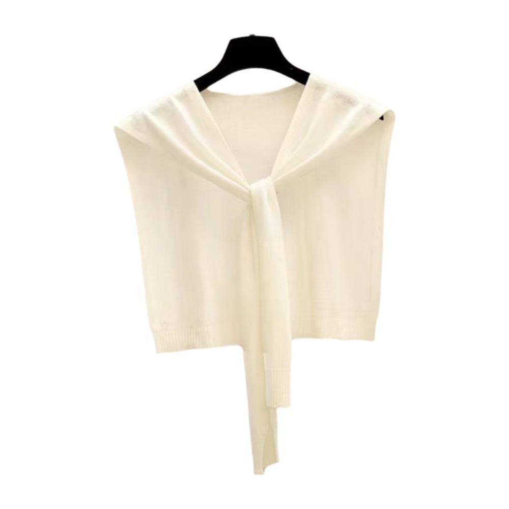 Striped Knitted Shawl Thin Warm Shoulder Wrap Trendy Shoulder Protection Scarf Korean Style