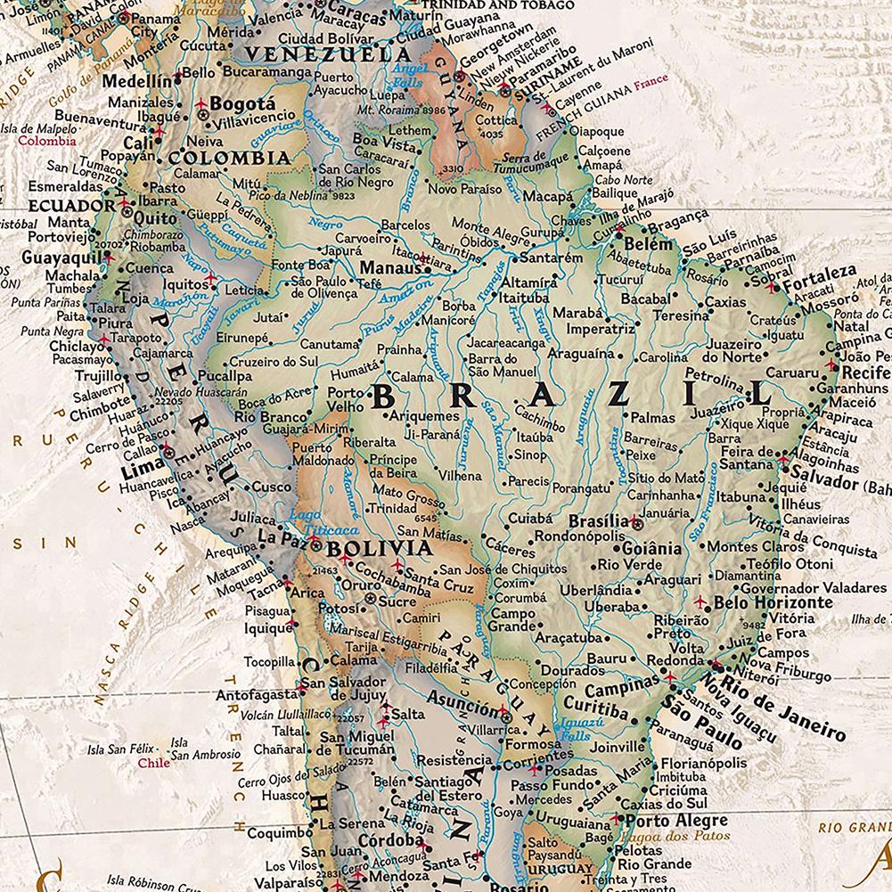 24*36inch/18*29inch Die Vintage Weltkarte Malerei Retro Wandkunst Poster Schulbedarf Heimdekoration,Tourismus/Bildungsmaterial