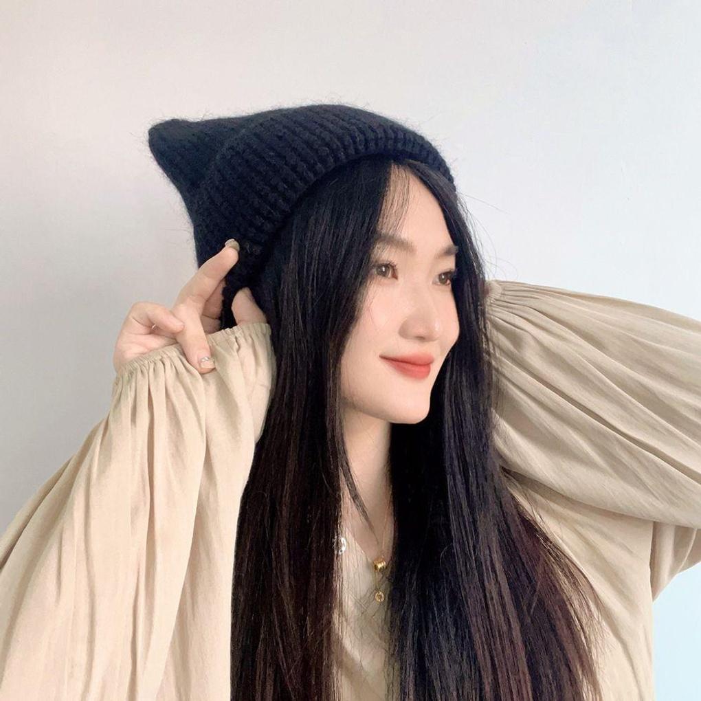 Women s Winter Sori Daily Crinkle Knit Black Beanie Hat