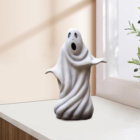 Spooky Ghost Garden Sculpture Halloween Adorable White Ghost Create Atmosphere Fun Decorative