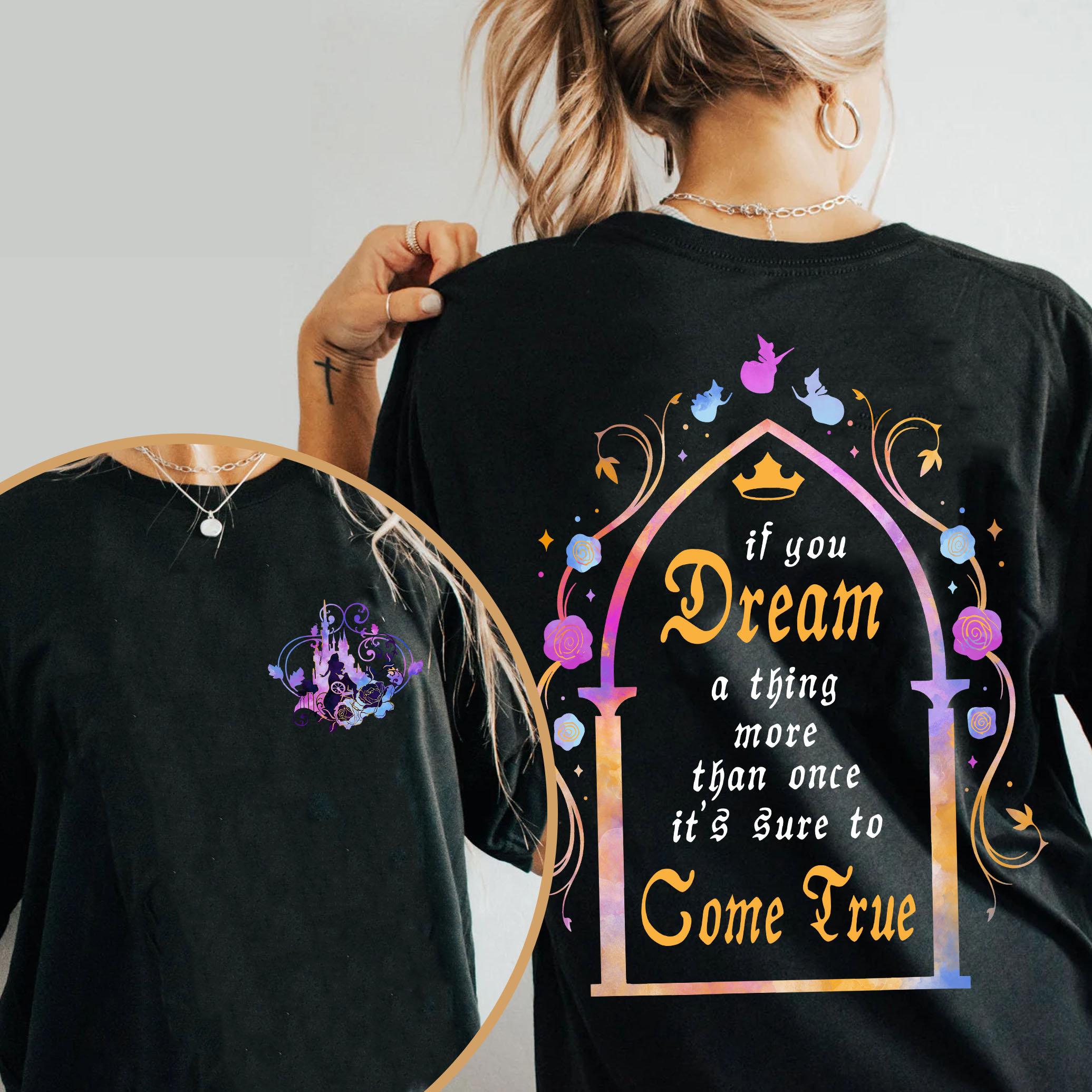 

Two Sided Sleeping Beauty Aurora Castle Fairies If You Dream A Thing Comfort Colors Shirt Retro Disney Princess Tshirt S