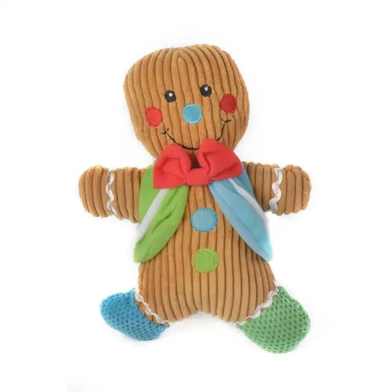 

Pet Gift Christmas Plush Toys Bite Gingerbread Christmas Pet Dog Dog Toy Supplies Toy Resistant Dog Man 1pcs Vocalization