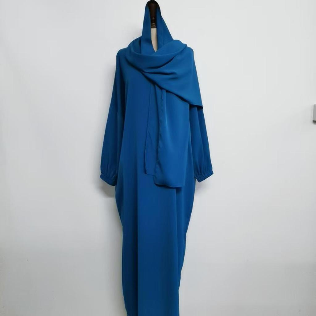 Yiduo Duo New Middle East Hijab Long Robe - Solid Color Simple Dress 21499