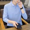 Autumn Men's Long-sleeved T-shirt Business Solid Color Lapel Men's Polo Shirt