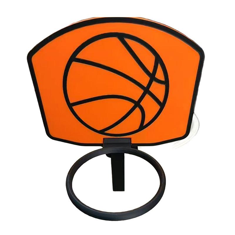 Wall-Mounted Basketball Hoop Miniature 3D Printed Plastic Basketball System Suitable Waste Disposal Hoop Model