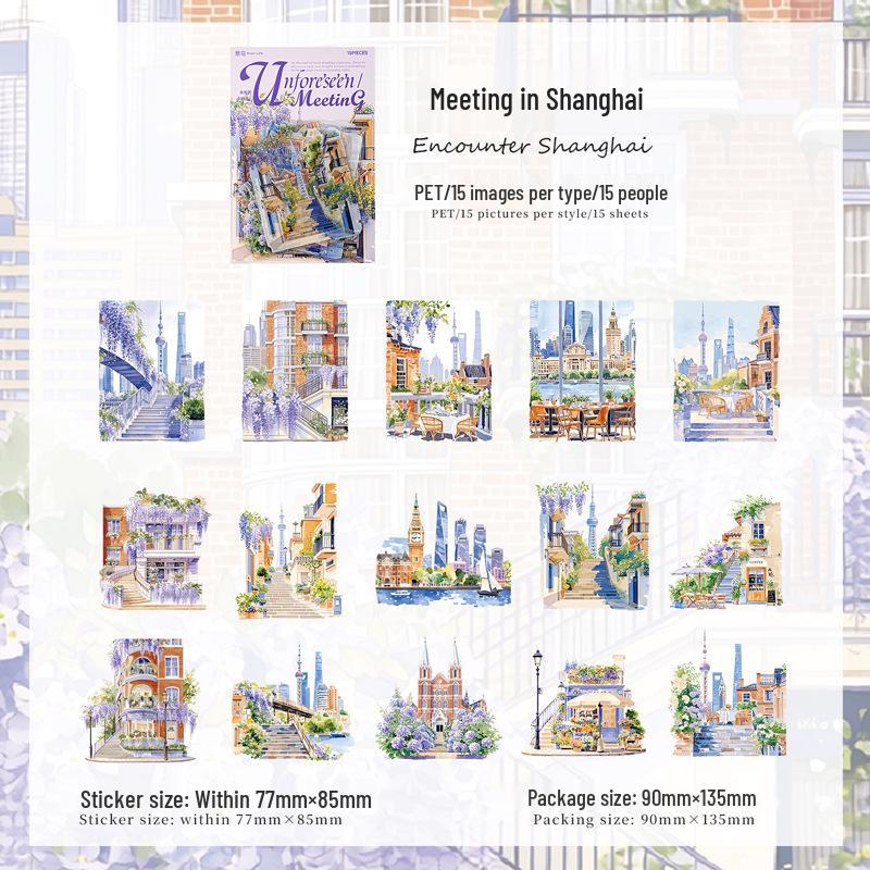 Yi Niao Ladder Theme Scenery Sticker Pack: 15 Sheets, 6 Styles