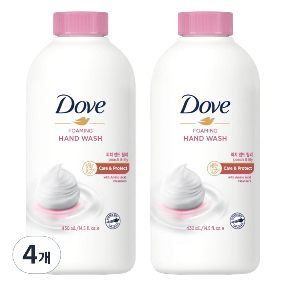 Dove Foaming Hand Wash Peach and Lily Refill, 430ml, 4 pieces