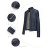 Casual Leather Jacket for Women, Stylish European-American Style, Suitable for Spring and Autumn.