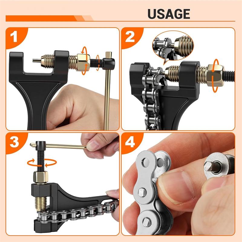 Versatile Chain Breaker All-Terrain Vehicle Universal Chain Breaker Tool Durable Steel 420-530 Chain Easy Diy Repair Motorcycle