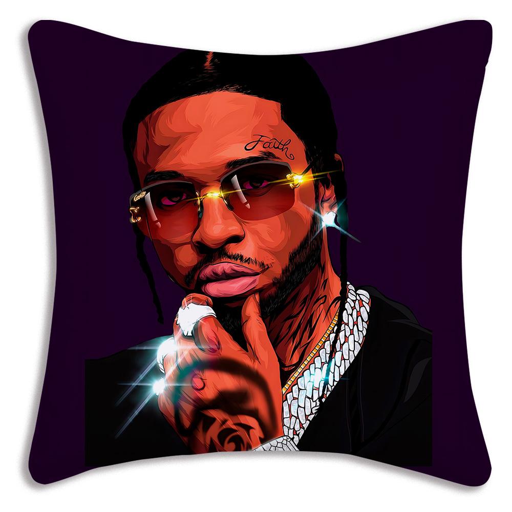 French rapper PNL Pillow Covers Cartoon Sofa Decorative Home Double-sided Printing Short Plush Cute Cushion Cover