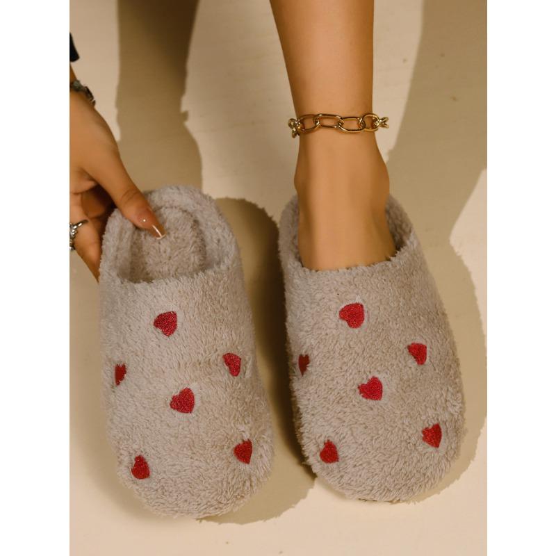 Soft bottom love bag head fluffy slippers women's autumn and winter outer wear non-slip indoor thick bottom home fluffy moon