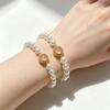 Women Pink Zircon Bracelet, Sweet Retro Pearl Beaded Bracelet, Light Luxury Niche and Versatile Bracelet