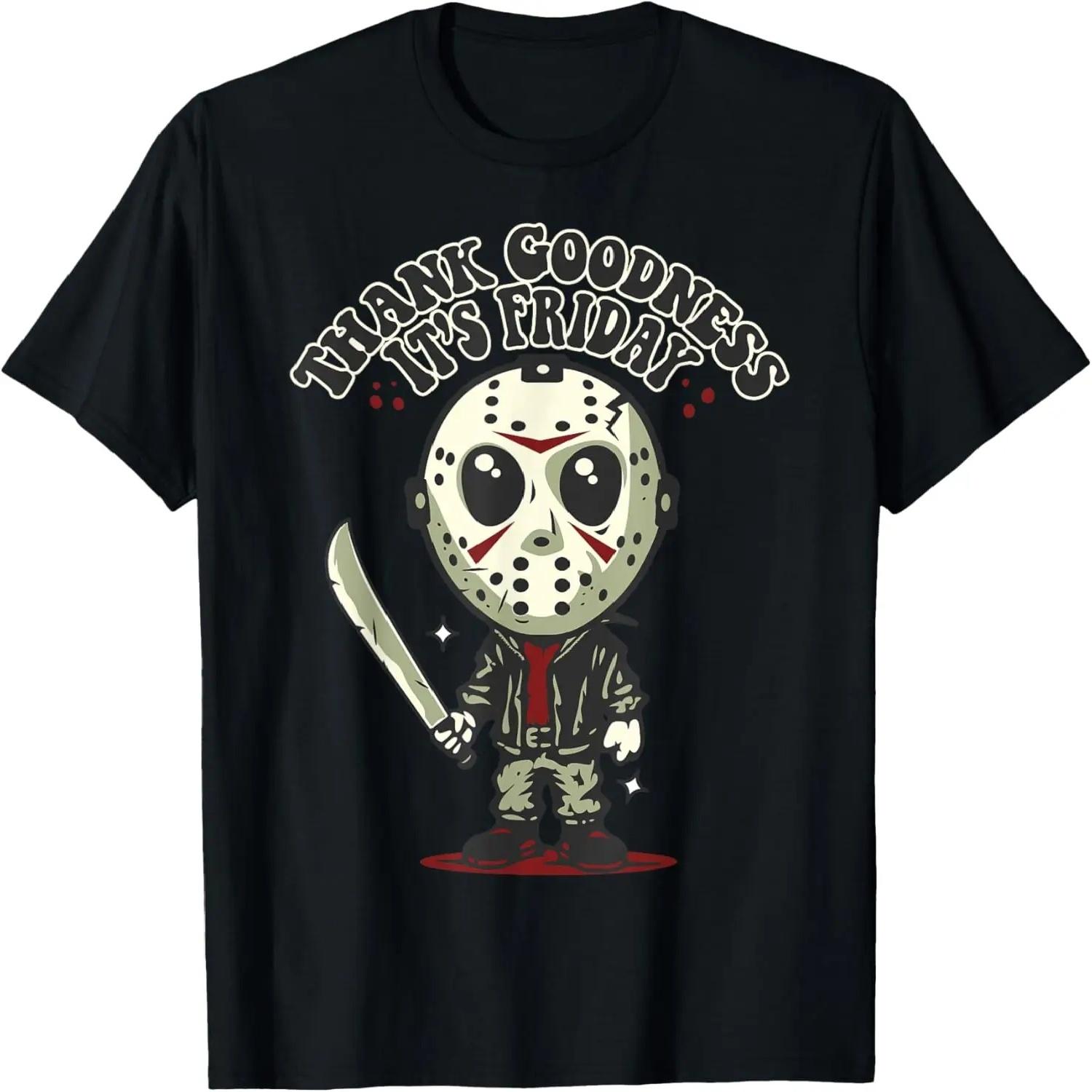 Horror Halloween Cartoon Character Thank Goodness Its Friday T-Shirt S