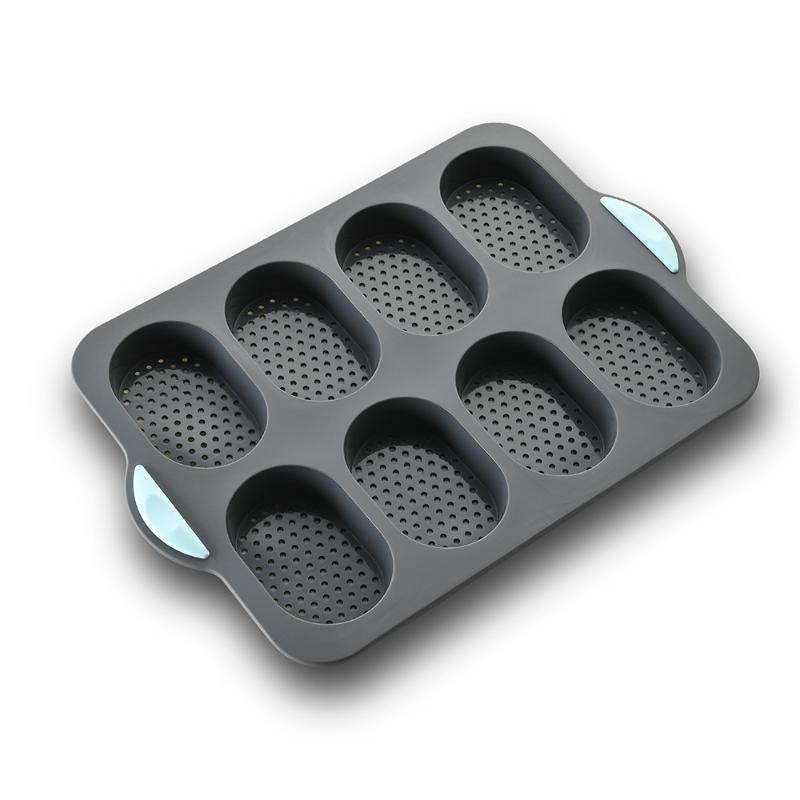 Silicone Baking Mold 3 & 8 Grid Nonstick Loaf Pan Resistant Bakeware For Homemade Bread Sausage Roasting