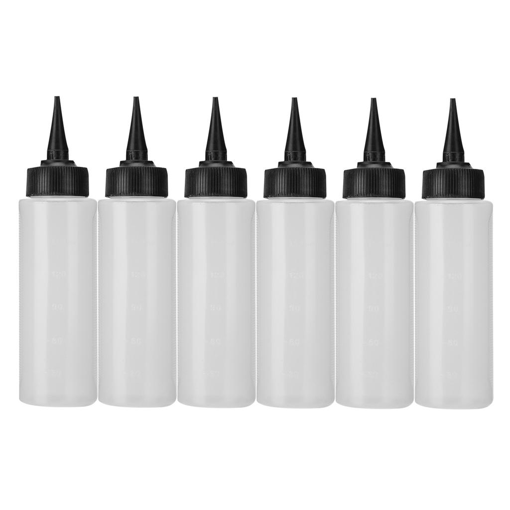 6pcs Hair Washing Shampoo Applicator Bottle with Cover Hair Salon Squeeze Refillable Bottle
