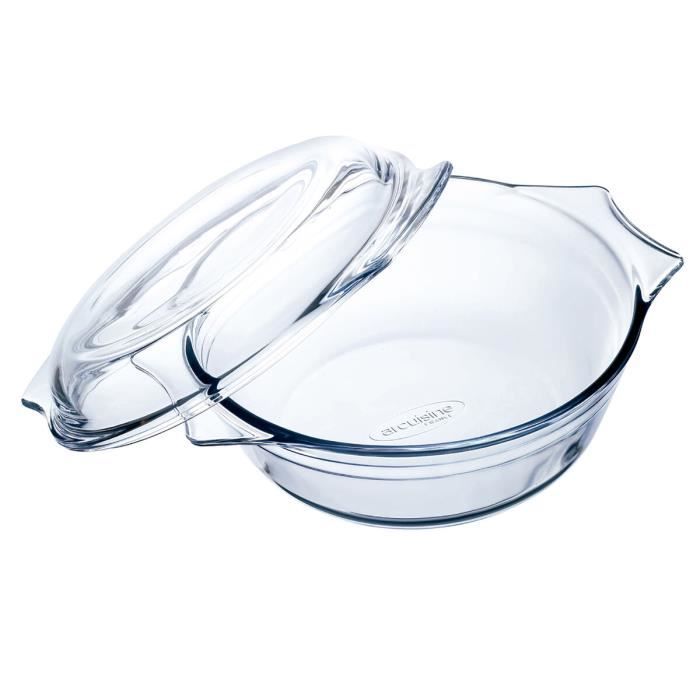 Plat de Four Ô Cuisine Ocuisine Vidrio Avec couvercle Transparent verre 27 x 24 x 11 cm (3 Unités)