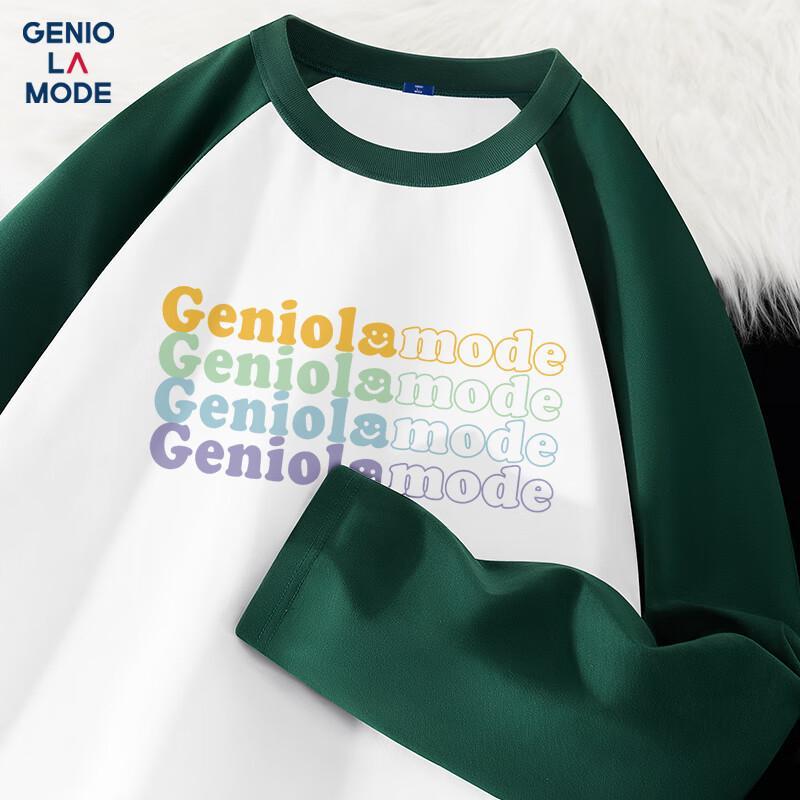 GENIOLAMODE Men s Colorblock Raglan Long Sleeve T-Shirt M