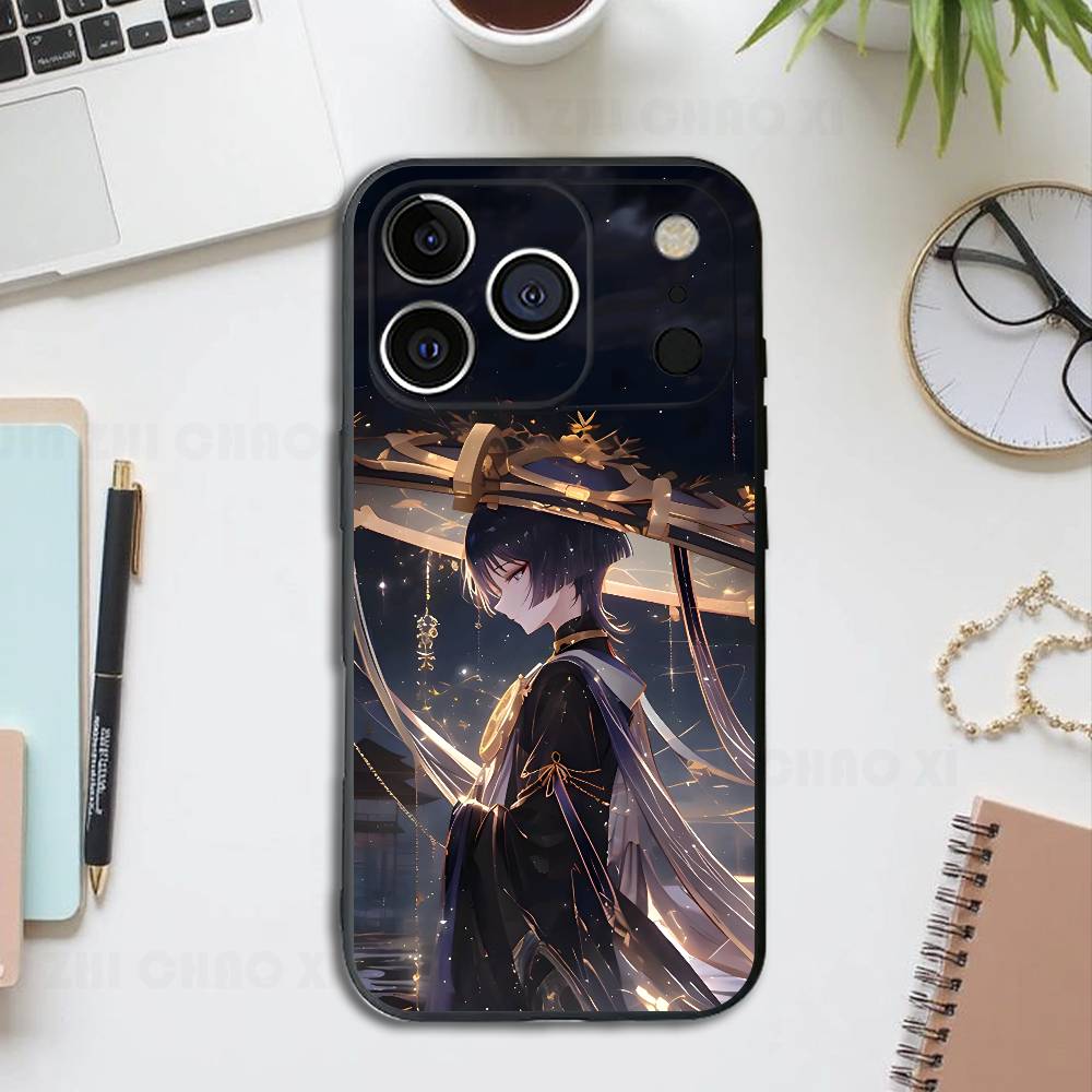 

Game Figure Wanderer Genshin Black Phone Case For IPhone 17 16 15 14 13 12 13 12 11 Pro Max Plus XS XR Silicone Soft Back Cover iPhone16promax