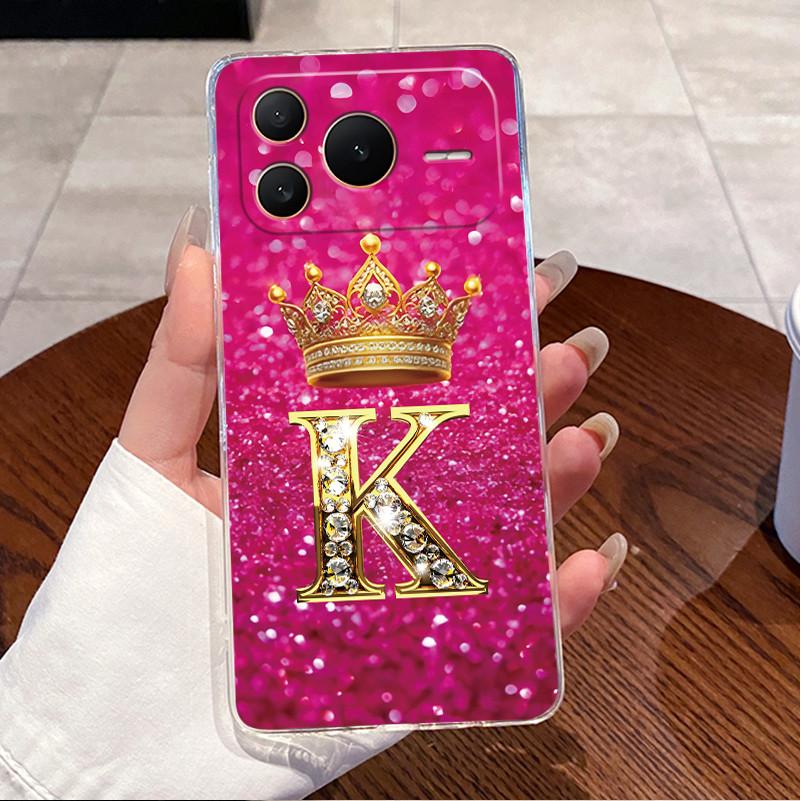 Crystal Diamond Letter Crown Couple Phone Case For Honor Power2 Transparent TPU Shockproof Soft Casing For Honor Power2 Shell