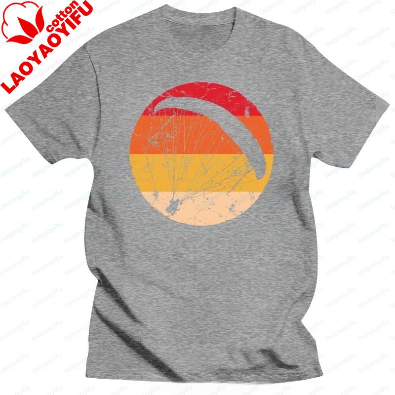 Fashion Retro Paragliding Tshirt for Men Leisure Paraglider Paramotor Parachute T Shirt Cotton Tee Men Clothing Casual Clothes