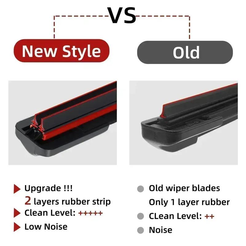 Double Rubber Car Wipers for Cadillac CT6 CTS DTS Front Blade Brushes Cutter Automobiles Accessorie Wiper Windscreen Wear Wiper