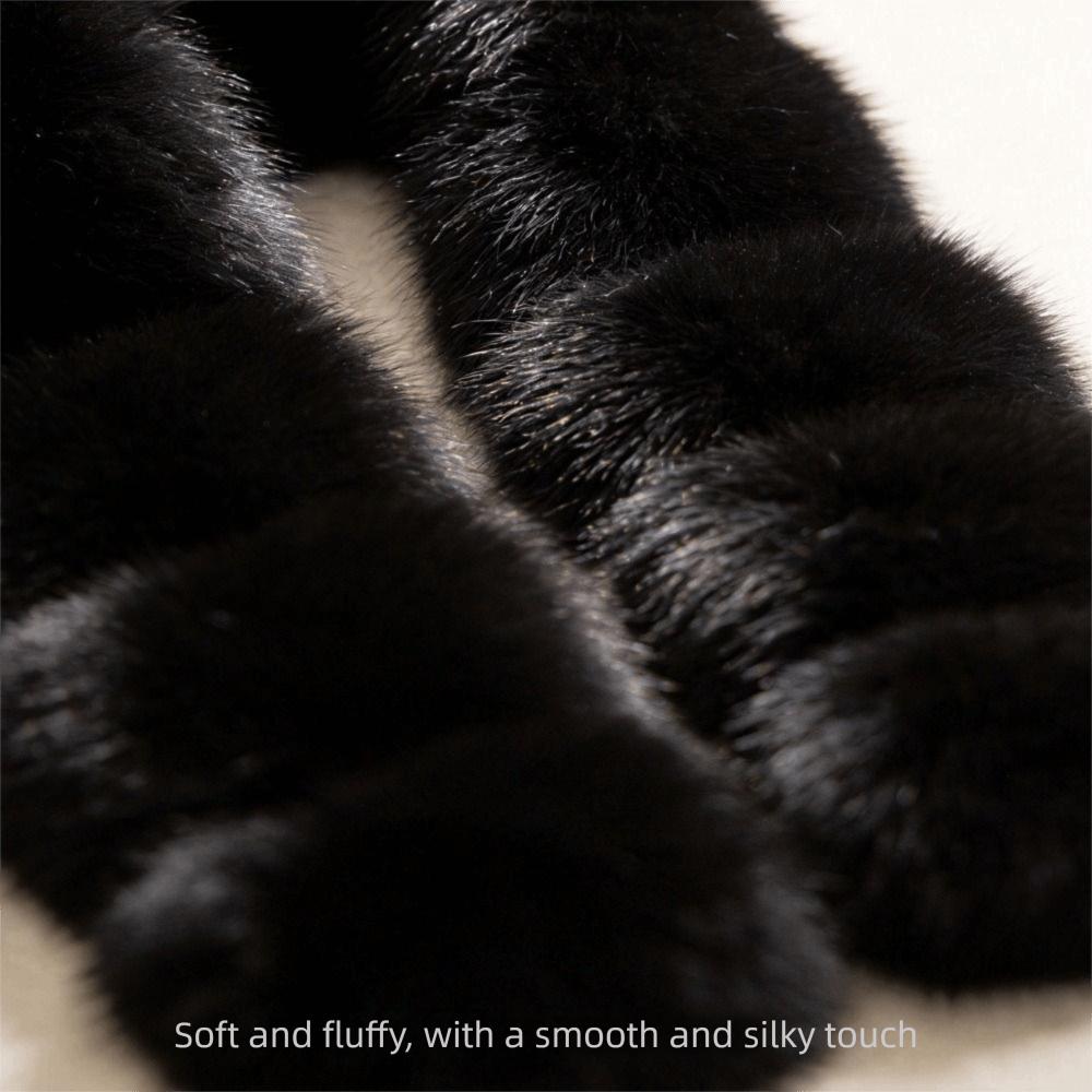 Thick Fluffy Scarf Imitation Mink Fur Winter Plush Scarf Shawl Wrap Holiday Gifting