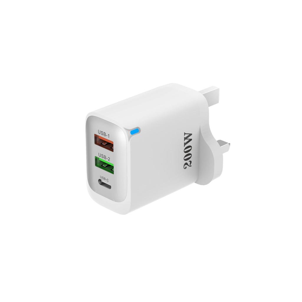 Dual USB & 1C Port 12W Multi-Port Charger - EU/US/UK Compatible