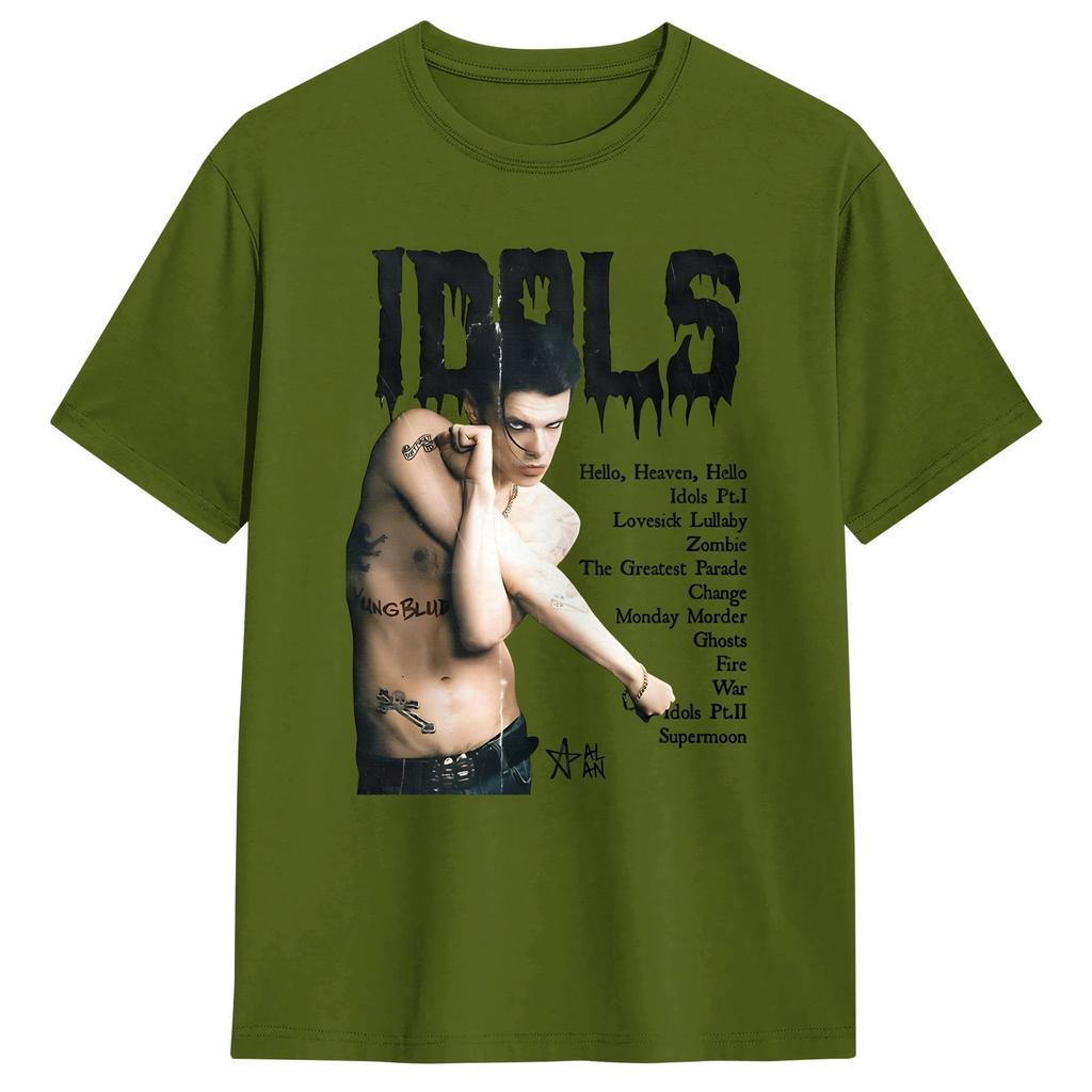 Casual T Shirt Summer Idols Tour Yungblud Hipster T Shirts Cotton Tshirt for Unisexs YK Fun Short Sleeve Top Tees
