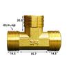 Raccordo a T a 3 vie in ottone DN20 3/4" BSP femmina su maschio, adattatore di accoppiamento per acqua, carburante, gas