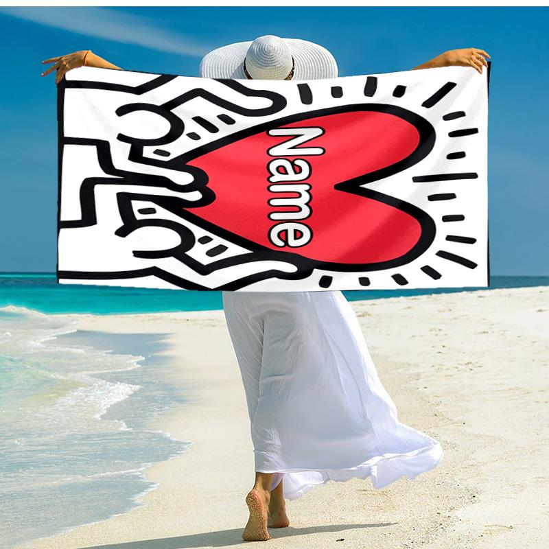 Personalized customized proof beach towel with Untitled Dance pattern - soft, absorbent,quick-drying,perfect swimming,camping&bathing